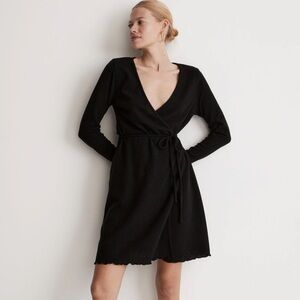 MADEWELL Ribbed Knit Wrap Mini Dress